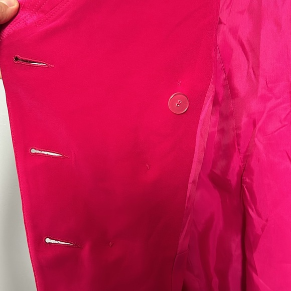 Vintage Banu Paris Fuchsia Double Breasted Satin Blazer size 12 - Picture 12 of 12